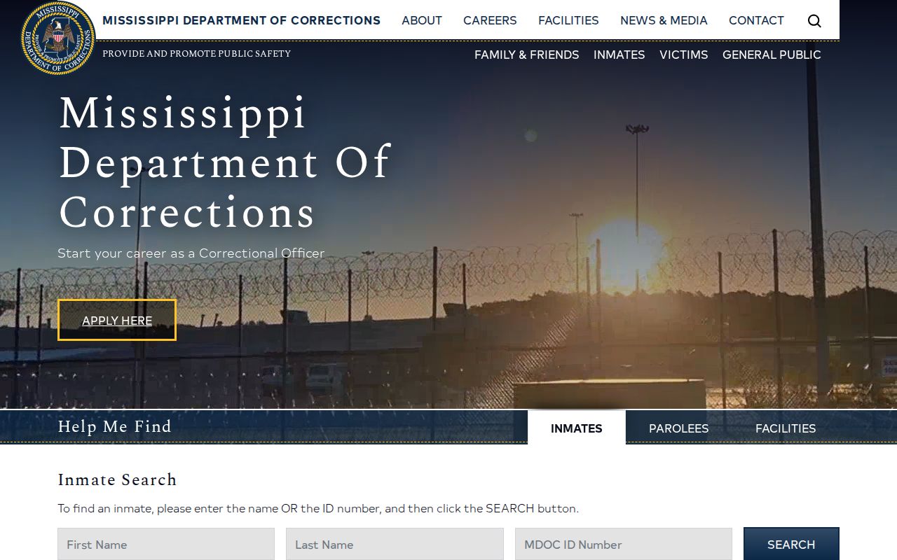 Chickasaw County MDOC offender record search form
